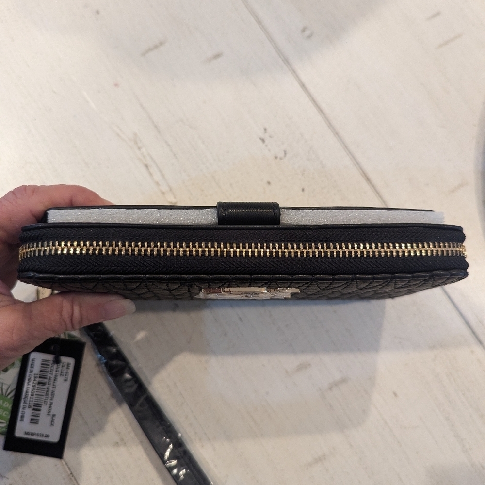 Badgley Mischka Black long wallet with phone pocket NWT - Picture 4 of 7